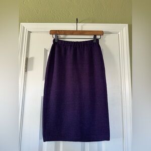 100% Alpaca Handmade Peruvian Connection Deep Purple Pencil Skirt Vintage